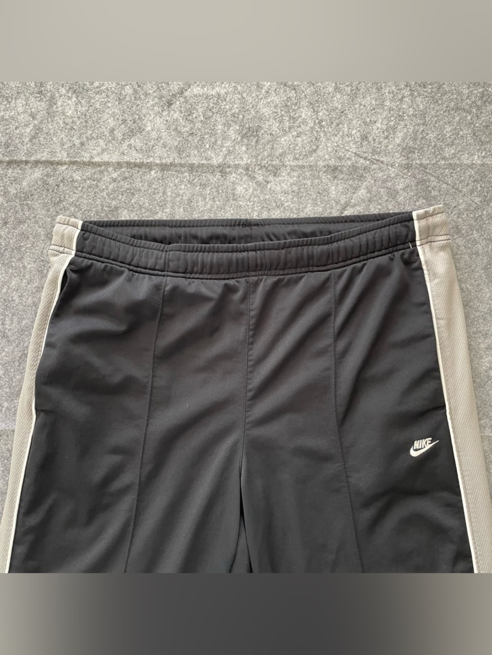 Vintage Nike Track Pants Mens L Black Fleece Lined Ankle Zip Athletic Y2K - Picture 2 of 16